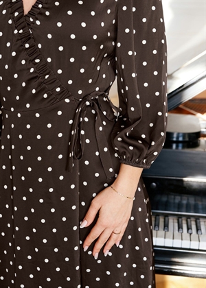 Malinga dot kjole Mørkebrun Neo Noir 